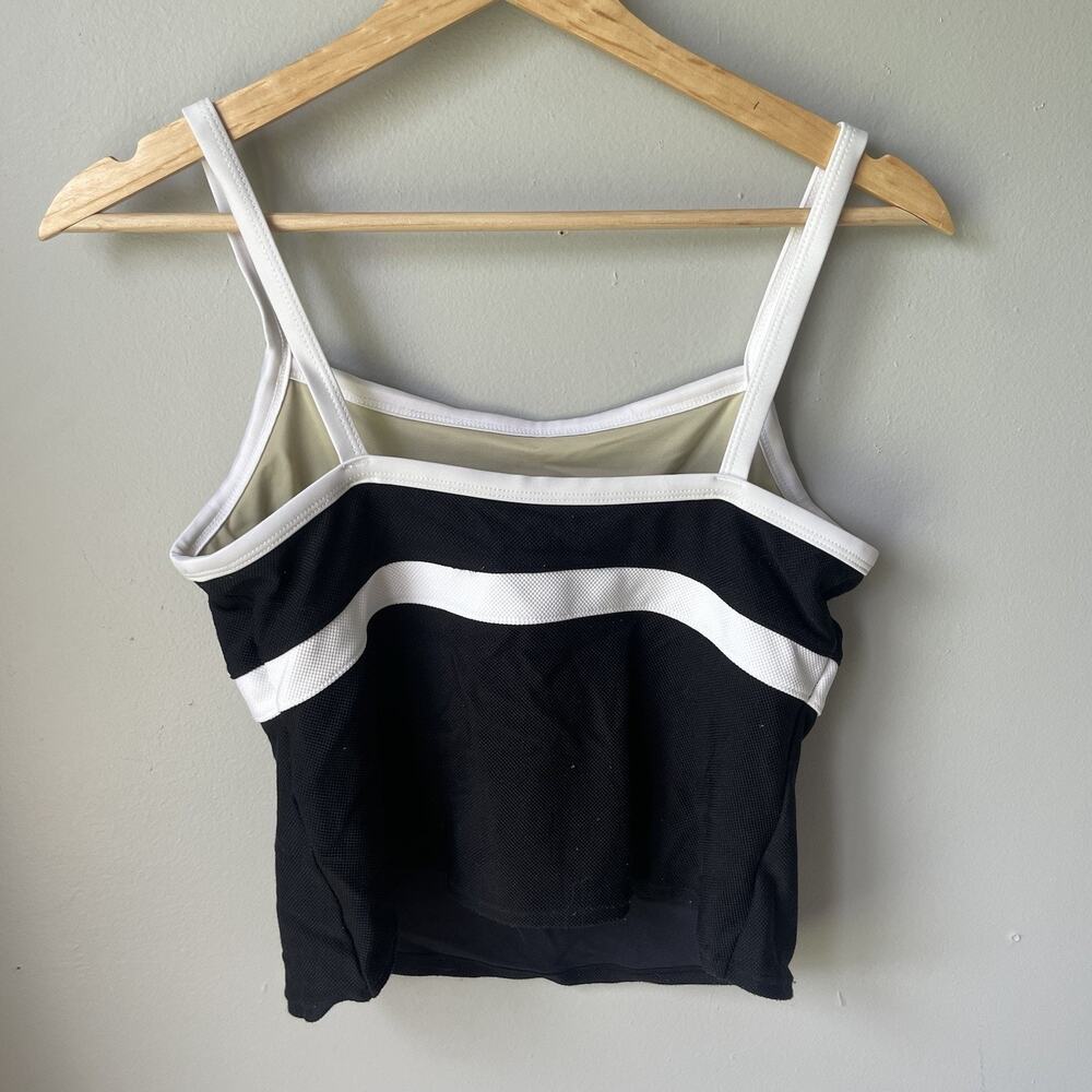 Lands End Tankini Swim Suit Top‎ Womens Size 8 Black And White - Picture 2 of 6